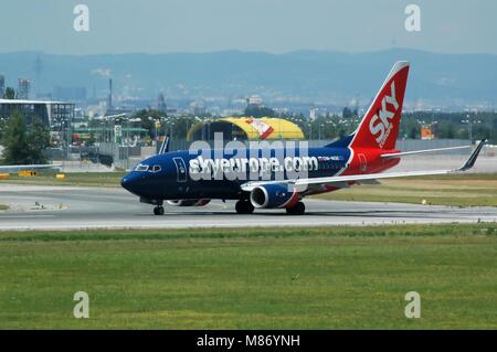 Skyeurope, OM-NSÄ, Boeing 737-76 N, 29.6.2008, VIE, Flughafen Wien Schwechat, Österreich, Europa Stockfoto