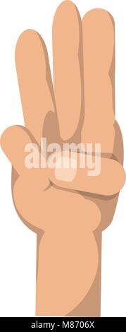 Hand mit Baum die Finger nach oben, auf weißem Hintergrund, farbenfrohen Design. Vector Illustration Stock Vektor