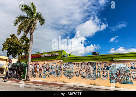 La Esquina de la fama Restaurant, Little Havana, Miami, Florida, USA. Stockfoto