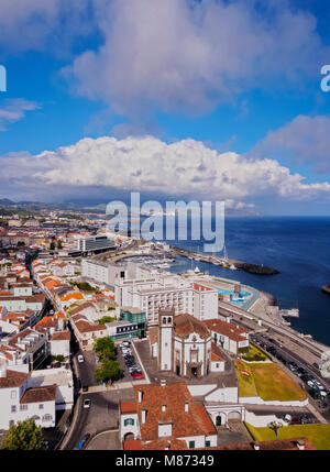 Ponta Delgada, Erhöhte Ansicht, Sao Miguel, Azoren, Portugal Stockfoto