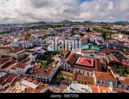 Ponta Delgada, Erhöhte Ansicht, Sao Miguel, Azoren, Portugal Stockfoto