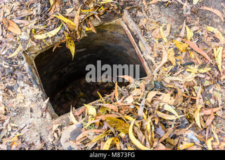 Eingang Loch zu den Chi Chu Tunnel, Vietnam Stockfoto