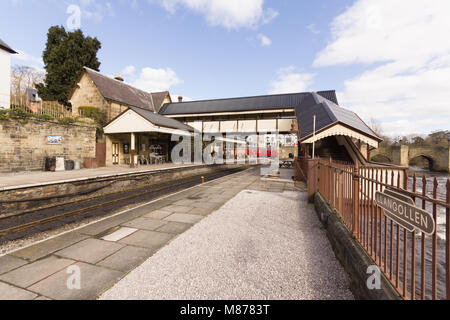 Llangollen Erbe bewahrt Bahnhof eine beliebte Attraktion für Touristen und Besucher Stockfoto