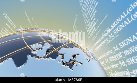 3D-Globus aus Metall und Glas Stockfoto