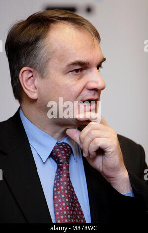 Warschau, Pommern/Ostsee/Polen - 2008/08/13: Waldemar Pawlak, Stellvertretender Premierminister von Polen und Führer der polnischen Bauernpartei PSL während ein, drücken Sie BESPRE. Stockfoto