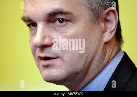 Warschau, Pommern/Ostsee/Polen - 2008/08/13: Waldemar Pawlak, Stellvertretender Premierminister von Polen und Führer der polnischen Bauernpartei PSL während ein, drücken Sie BESPRE. Stockfoto