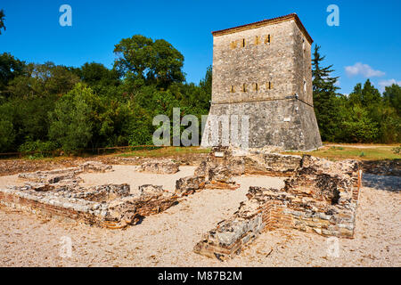 Albanien Vlora Provinz, Butrint, Ruinen der griechischen Stadt, UNESCO-Weltkulturerbe, venezianischen Turm Stockfoto