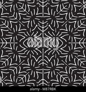 Digitale Kunst Technik abstrakte geometrische ethnischen oder Tribal Style nahtlose Muster Design in den Farben Schwarz und Weiß Stock Vektor