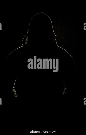 Silhouette der Mann in Schwarz Stockfoto