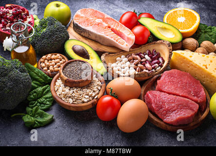 Organische Nahrung für gesunde Ernährung und Superfoods Stockfoto