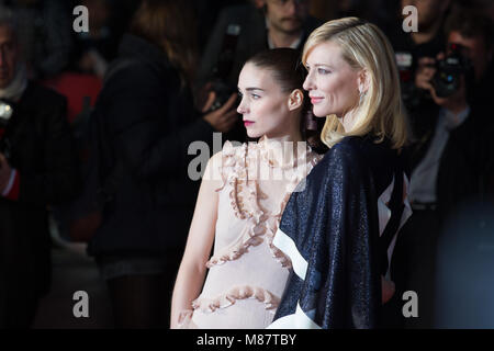 London, UK, 17. Oktober 2015, Cate Blanchett, Rooney Mara, das Screening von 'Carol' am BFI London Film Festival. Mariusz Goslicki/Alamy Stockfoto