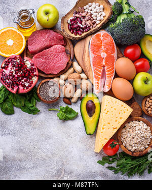 Organische Nahrung für gesunde Ernährung und Superfoods Stockfoto