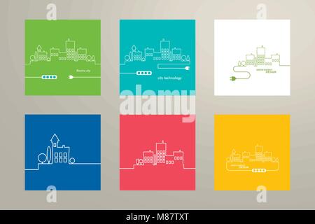 Konzept-Stromkreis-Stadt. Vektor-flaches design Stock Vektor