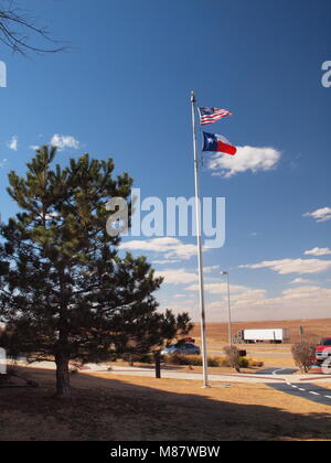 Vereinigten Staaten und Flagge Texas Flagge. Stockfoto