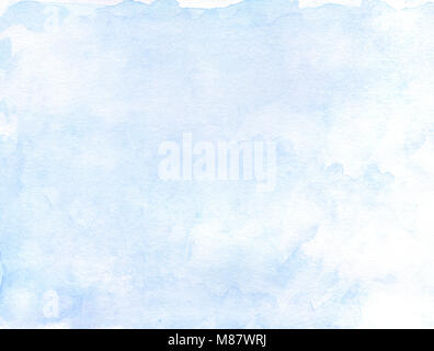 Himmel blau Aquarell Hintergrund. Hand gezeichnet Abbildung. Stockfoto