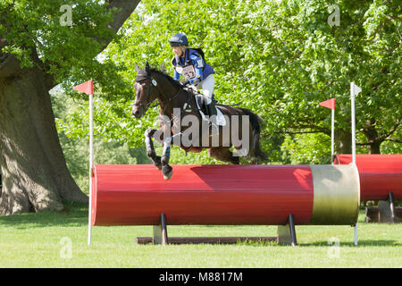 HOUGHTON, in Norfolk/ENGLAND - 27. Mai 2017: Houghton International Horse Trials 2017 Zoe Wilkinson reiten Craignure. Einschließlich Cross Country, Eventing, Stockfoto