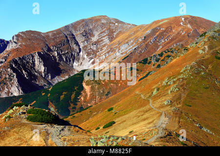 Polen, Tatra, Zakopane - Czerwone Wierchy, Krzesanica, Malolaczniak und Rozpadla Gran gipfeln, Rozpadla Tal Stockfoto