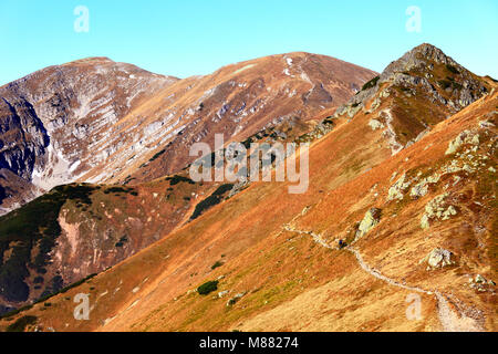 Polen, Tatra, Zakopane - Czerwone Wierchy, Malolaczniak, Goryczkowa Czuba und Posredni Wierch Goryczkowy peaks Stockfoto