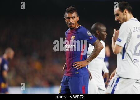 Barcelona, Spanien. 14 Mär, 2018. Paulinho (Barcelona) Fußball: UEFA Champions League Runde 16 2. bein Übereinstimmung zwischen 3-0 FC Chelsea FC Barcelona im Camp Nou Stadion in Barcelona, Spanien. Credit: mutsu Kawamori/LBA/Alamy leben Nachrichten Stockfoto