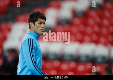 Hiroki Sakai (Marseille), 15. MÄRZ 2018 - Fußball: UEFA Europa League Runde 16 2. bein Übereinstimmung zwischen Athletic Club de Bilbao 1-2 Olympique de Marseille im Estadio de San Mames in Bilbao, Spanien. (Foto von mutsu Kawamori/LBA) [3604] Stockfoto