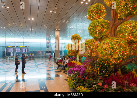 Foto Garten in Terminal 2, Flughafen Singapur Changi, Changi, Insel Singapur, Singapur Stockfoto