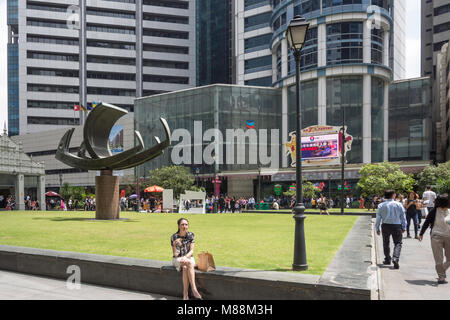 Mitte der Raffles Place, Innenstadt, Zentrum, Singapur Insel (Pulau Ujong), Singapur Stockfoto