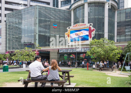 Hauptplatz von Raffles Place, Innenstadt, Zentrum, Singapur Insel (Pulau Ujong), Singapur Stockfoto