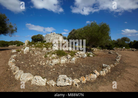 Die megalithischen monolith Steine im Talatí de Dalt Siedlung, Menorca, Balearen, Spanien Stockfoto