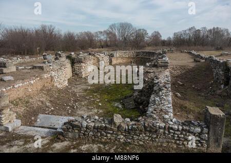 Ruinen des Bischöflichen Basilika an Dion archäologische Stätte in Griechenland Stockfoto