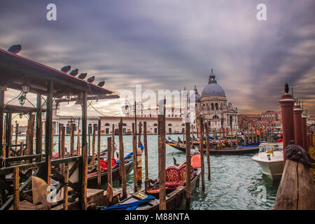 Blick auf die Basilika Santa Maria de la Salut Venedig Stockfoto