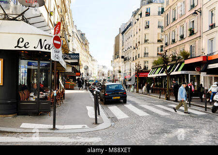 Rue des Abbesses - Montmartre Area, Paris, Frankreich Stockfoto