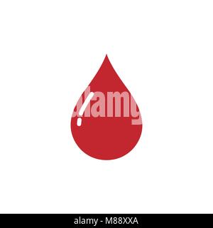 Blutstropfen Symbol auf weißem Hintergrund. Vector Illustration Stock Vektor