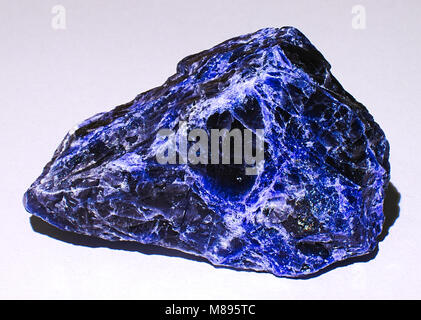 Schwarz und blau geäderten Sodalit Stein Mineralien Stockfoto