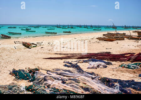 Tansania, Sansibar Insel Unguja, Kizimkazi Dorf, den Strand Stockfoto