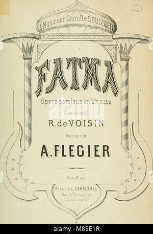 Fatma; Opéra comique en un acte. Paroles de Herr R. de Voisin (1800) (14591530668) Stockfoto