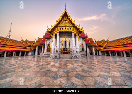 Die Bangkok Marmor-tempel, Wat Benchamabophit Dusit wanaram. Bangkok, Thailand. Stockfoto