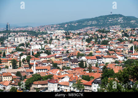 Blick auf die Stadt Sarajevo, Bosnien und Herzegowina Stockfoto