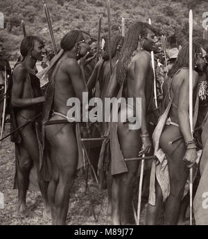 1940 Ostafrika Kenia Masai Stamm Krieger Stockfoto