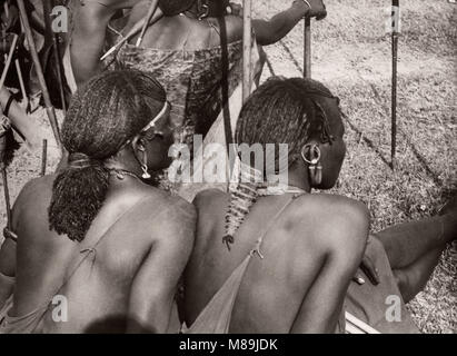 1940 Ostafrika Kenia Masai Stamm Krieger Stockfoto