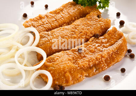 Fischgericht gebratene Fisch Stockfoto