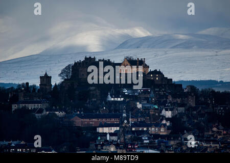 Stirling Castle im Winter Stockfoto