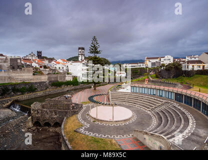 Ribeira Grande, Erhöhte Ansicht, Sao Miguel, Azoren, Portugal Stockfoto