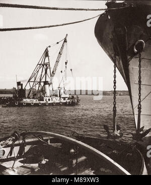 1940 East Africa - Blick auf den Hafen von Mombasa Kenia Stockfoto