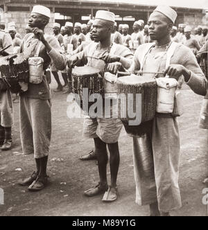 1940 East Africa-militärischen Trommeln, Armee, Trainingslager, Kenia Stockfoto