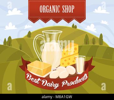 Milchprodukte Vektor Stock Vektor