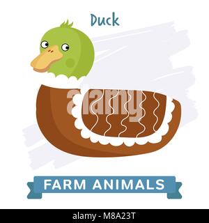 Ente isoliert, Vektor. Stock Vektor