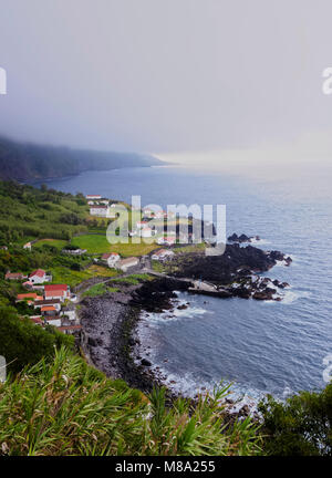 Faja das Almas, Erhöhte Ansicht, Manadas, Sao Jorge Island, Azoren, Portugal Stockfoto
