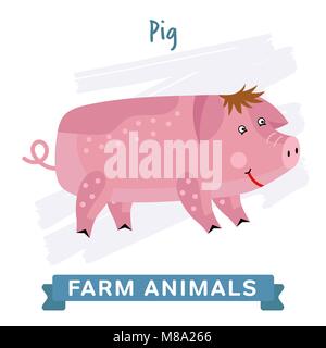 Schwein isoliert, Vektor. Stock Vektor