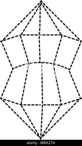 Gepunktete Form Fünfecken geometrische Formen grafischer Stil Stock Vektor