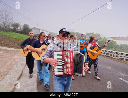 Cortejo do Espirito Santo, Heiliger Geist fest Prozession, Sao Jorge Island, Azoren, Portugal Stockfoto